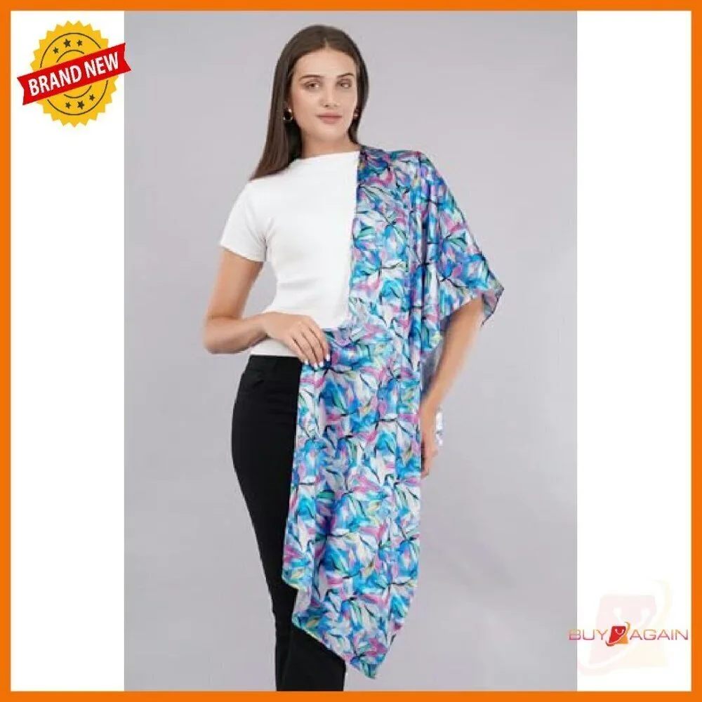 Premium Satin Silk Long Scarf 63x22 Lightweight Stole Headwrap Gift